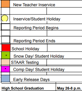 District School Academic Calendar Legend for Lindale Pri