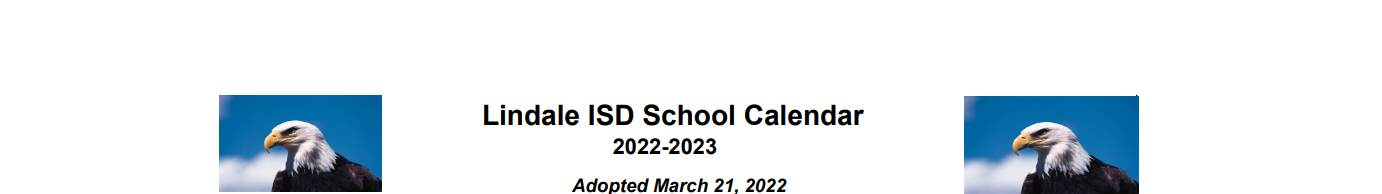 District School Academic Calendar for Lindale Pri