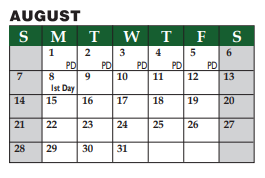 District School Academic Calendar for Timber Creek Elementary for August 2022