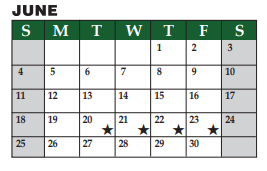 District School Academic Calendar for Livingston J H for June 2023