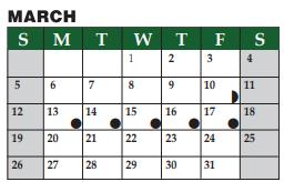 District School Academic Calendar for Livingston J H for March 2023