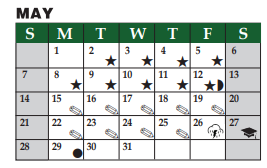 District School Academic Calendar for Livingston J H for May 2023
