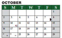 District School Academic Calendar for Pine Ridge Elementary for October 2022
