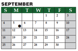 District School Academic Calendar for Timber Creek Elementary for September 2022
