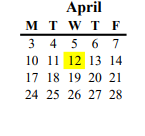 District School Academic Calendar for Benjamin Holt College Preparatory Academy for April 2023