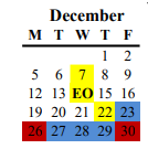 District School Academic Calendar for Liberty High (CONT.) for December 2022