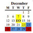 District School Academic Calendar for Morada Middle for December 2022