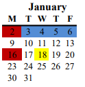 District School Academic Calendar for Creekside Elementary for January 2023