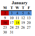 District School Academic Calendar for Morada Middle for January 2023