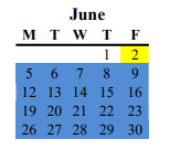 District School Academic Calendar for Lakewood Elementary for June 2023