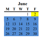 District School Academic Calendar for Morada Middle for June 2023