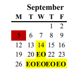 District School Academic Calendar for Houston Elementary for September 2022