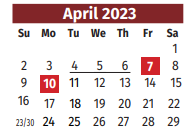 District School Academic Calendar for Liberty Memorial Middle School for April 2023