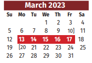 District School Academic Calendar for H S #2 for March 2023