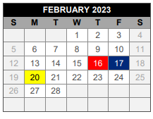 District School Academic Calendar for Hart Elementary for February 2023