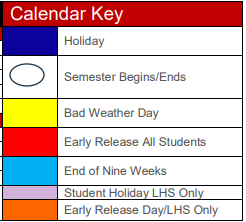 District School Academic Calendar Legend for Hart Elementary