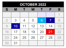 District School Academic Calendar for Lovejoy H S for October 2022