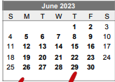 District School Academic Calendar for Lubbock-cooper North Elementary Sc for June 2023