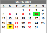 District School Academic Calendar for Lubbock-cooper High School for March 2023