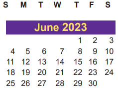 District School Academic Calendar for Anderson Elementary School for June 2023