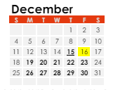 District School Academic Calendar for Deer Run Elementary for December 2022