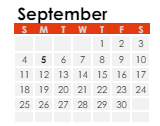 District School Academic Calendar for Deer Run Elementary for September 2022