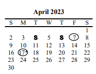 District School Academic Calendar for Lakeview Elementary for April 2023