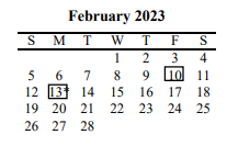 District School Academic Calendar for Southside Elementary for February 2023