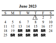 District School Academic Calendar for Mabank Alpha for June 2023