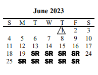 District School Academic Calendar for Lakeview Elementary for June 2023