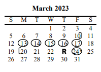 District School Academic Calendar for Lakeview Elementary for March 2023