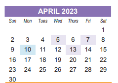 District School Academic Calendar for Crestwood Elementary for April 2023