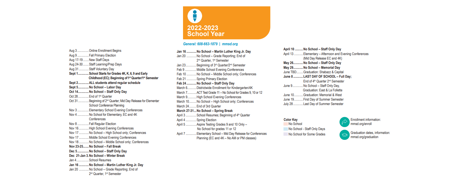 District School Academic Calendar Key for East High