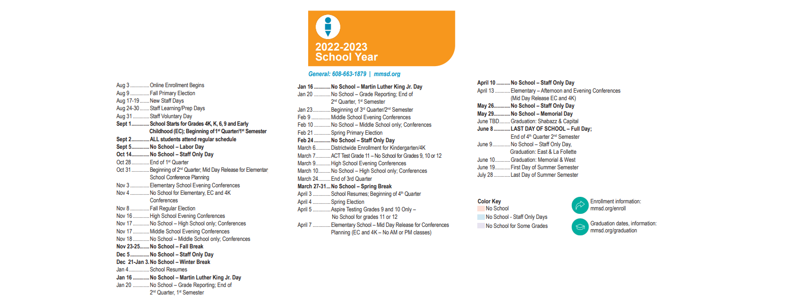 District School Academic Calendar Key for Sapar Program High