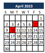 District School Academic Calendar for Madisonville Junior High School for April 2023