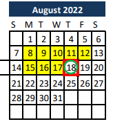 District School Academic Calendar for Madisonville Intermediate School for August 2022