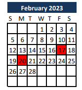 District School Academic Calendar for Madisonville Junior High School for February 2023