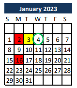 District School Academic Calendar for Madisonville Intermediate School for January 2023