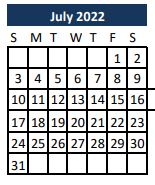District School Academic Calendar for Madisonville Junior High School for July 2022