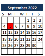 District School Academic Calendar for Madisonville Elementary School for September 2022
