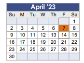 District School Academic Calendar for Willie E Williams Elementary for April 2023