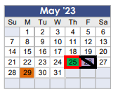 District School Academic Calendar for J L Lyon Elementary for May 2023