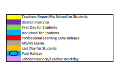 District School Academic Calendar Legend for Braden River Middle School