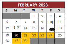 District School Academic Calendar for New Middle for February 2023