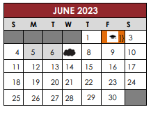 District School Academic Calendar for New Middle for June 2023