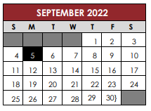 District School Academic Calendar for Presidential Meadows Elementary for September 2022