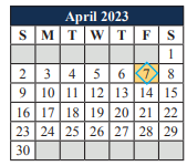 District School Academic Calendar for Della Icenhower  Intermediate for April 2023