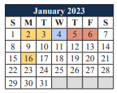 District School Academic Calendar for Cross Timbers Intermediate for January 2023