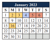 District School Academic Calendar for Donna Shepard Intermediate for January 2023