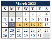 District School Academic Calendar for T A Howard Middle for March 2023